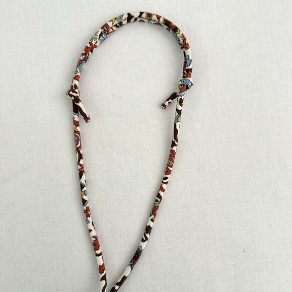 Vera Bradley Fabric Lanyard Floral Brown Multicolor Pattern Keychain ID Holder - Picture 3 of 9